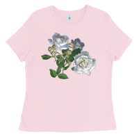 Bubblegum Pink white dawn rose Ladies Tee - LillyAllenDesigns