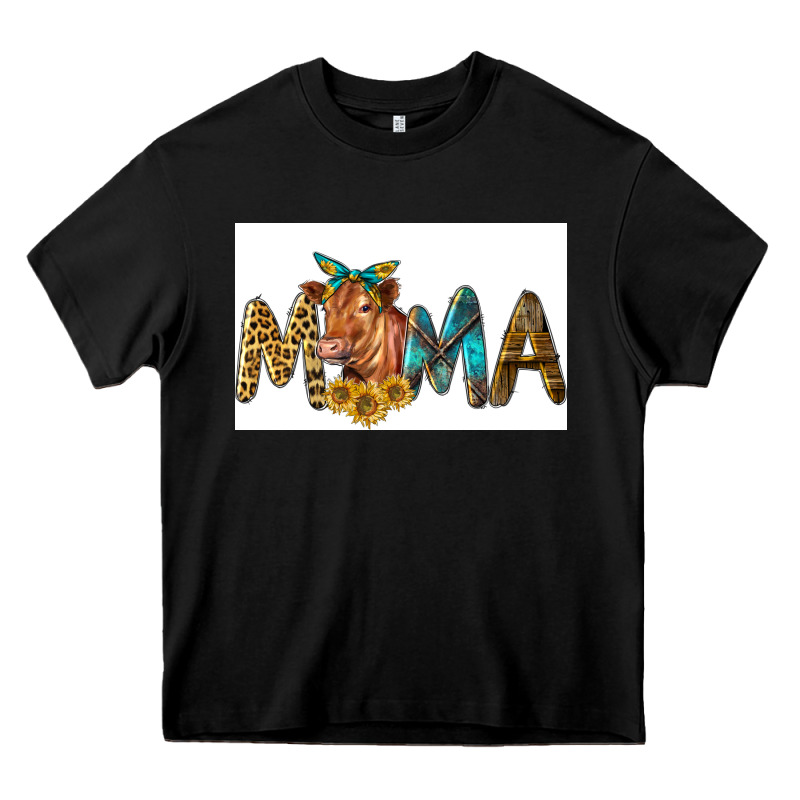 Western Cow Red Angus Mama Heavy Core Tee by LillyAllenDesigns | Teevron