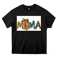 Black Western Cow Red Angus Mama Heavy Core Tee - LillyAllenDesigns