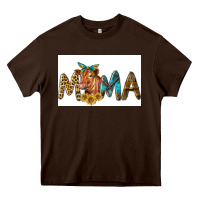 Chocolate Brown Western Cow Red Angus Mama Heavy Core Tee - LillyAllenDesigns