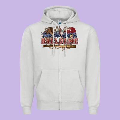 Take Me Out To Ball Game Baseball Zipper Hoodie Designed By Howdyjamesfarm