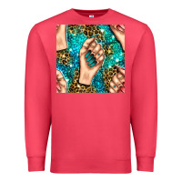 Cardinal nail art with leopard and turquoise  gemstone seamless pattern bbs Premium Sweatshirt - BundleAndBundleShop