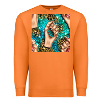 Carrot nail art with leopard and turquoise  gemstone seamless pattern bbs Premium Sweatshirt - BundleAndBundleShop