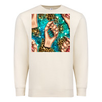 Sandshell nail art with leopard and turquoise  gemstone seamless pattern bbs Premium Sweatshirt - BundleAndBundleShop