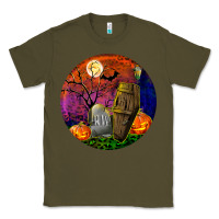 Army Green halloween round Classic Tee - BundleAndBundleShop