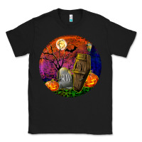 Black halloween round Classic Tee - BundleAndBundleShop