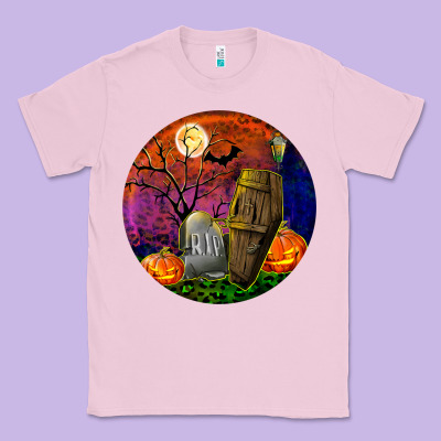 Halloween Round Classic Tee Designed By Bundleandbundleshop