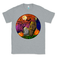 Heather Grey halloween round Classic Tee - BundleAndBundleShop