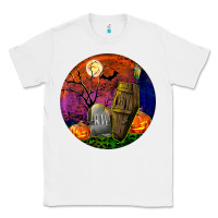 White halloween round Classic Tee - BundleAndBundleShop