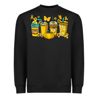 Black Childhood Cancer coffee cups yellow ribbon Heavyweight Sweatshirt - NancyCooperArtShop
