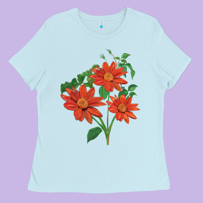Tithonia Fiesta Del Sol Sunflower Ladies Tee Designed By Lillyallendesigns