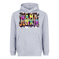 Heather Grey Mama junkie Mother's Day Heavyweight Hoodie - FaDigitalArtStudio