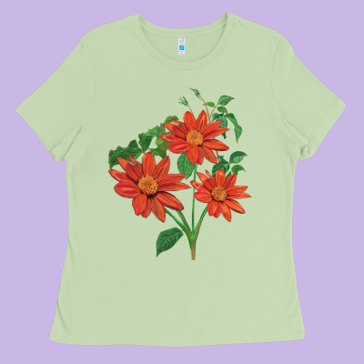Tithonia Fiesta Del Sol Sunflower Ladies Tee Designed By Lillyallendesigns