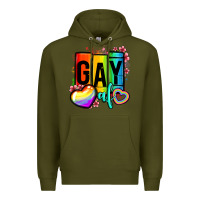 Army Green gay af Premium Hoodie - OliviaCreatesArt