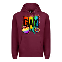 Burgundy gay af Premium Hoodie - OliviaCreatesArt