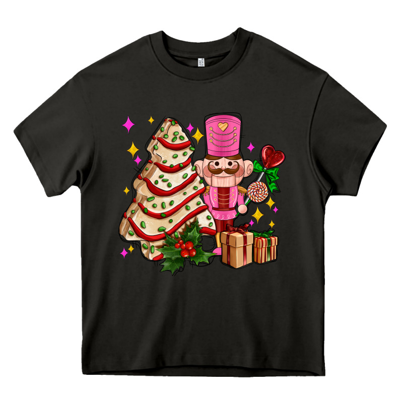 Christmas Tree Cake And Nutcracker With Gifts Ado Heavy Core Tee by AdoDesignShop | Teevron