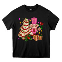 Black christmas tree cake and nutcracker with gifts ado Heavy Core Tee - AdoDesignShop