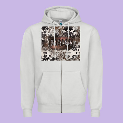 Mama Cowhide Cowgirl Zipper Hoodie Designed By Cowgirlartshop