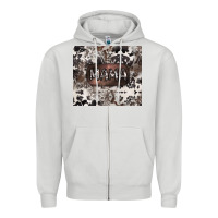 Dove Grey mama cowhide cowgirl Zipper Hoodie - CowGirlArtShop