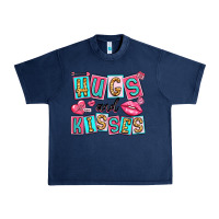 Navy hugs and kisses Urban Heavy Tee - LillyAllenDesigns