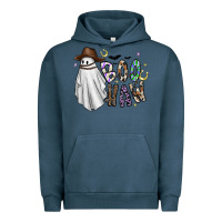 Pigment Midnight Navy Boo Haw Urban Hoodie - CowhideDigitalArt