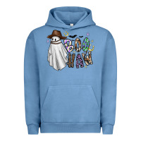 Pigment Pebble Blue Boo Haw Urban Hoodie - CowhideDigitalArt
