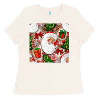Bone Christmas Santa Claus and gift box Ladies Tee - NancyCooperArtShop