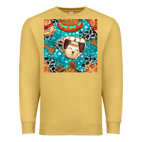 Antique Gold dog coffee cups and food container with cowhide seamless pattern bbs Premium Sweatshirt - BundleAndBundleShop