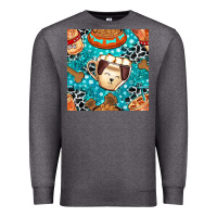 Charcoal Heather dog coffee cups and food container with cowhide seamless pattern bbs Premium Sweatshirt - BundleAndBundleShop