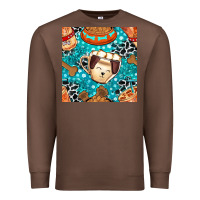 Chestnut dog coffee cups and food container with cowhide seamless pattern bbs Premium Sweatshirt - BundleAndBundleShop