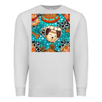 Dove Grey dog coffee cups and food container with cowhide seamless pattern bbs Premium Sweatshirt - BundleAndBundleShop