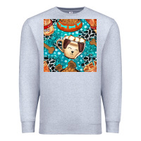 Heather Grey dog coffee cups and food container with cowhide seamless pattern bbs Premium Sweatshirt - BundleAndBundleShop