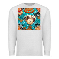 Oatmeal Heather dog coffee cups and food container with cowhide seamless pattern bbs Premium Sweatshirt - BundleAndBundleShop