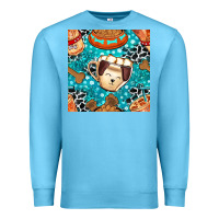 Ocean Blue dog coffee cups and food container with cowhide seamless pattern bbs Premium Sweatshirt - BundleAndBundleShop