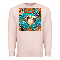 Pale Pink dog coffee cups and food container with cowhide seamless pattern bbs Premium Sweatshirt - BundleAndBundleShop