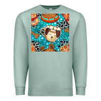 Seafoam dog coffee cups and food container with cowhide seamless pattern bbs Premium Sweatshirt - BundleAndBundleShop