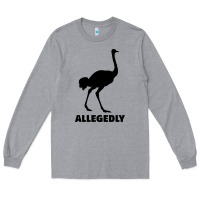 Heather Grey ALLEGEDLY FUNNY OSTRICH Long Sleeve Tee - Bettercallsaul