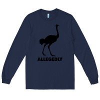 Navy ALLEGEDLY FUNNY OSTRICH Long Sleeve Tee - Bettercallsaul