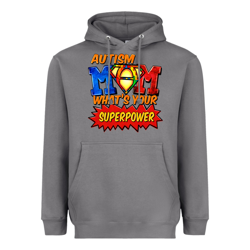 Autism Mom What's Your Superpower Mother's Day Heavyweight Hoodie by FaDigitalArtStudio | Teevron