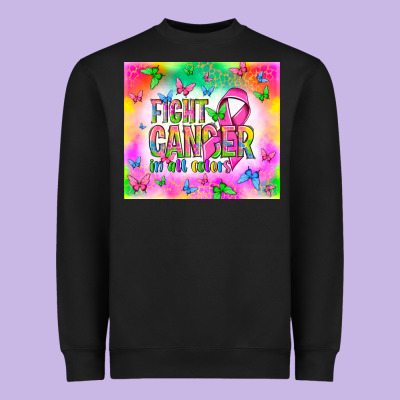 Fight Cancer In All Colors Heavyweight Sweatshirt Designed By Nancycooperartshop