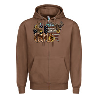 Chestnut One nation under god 4th of july Zipper Hoodie - HowdyJamesFarm