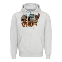 Dove Grey One nation under god 4th of july Zipper Hoodie - HowdyJamesFarm