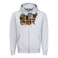 Heather Grey One nation under god 4th of july Zipper Hoodie - HowdyJamesFarm