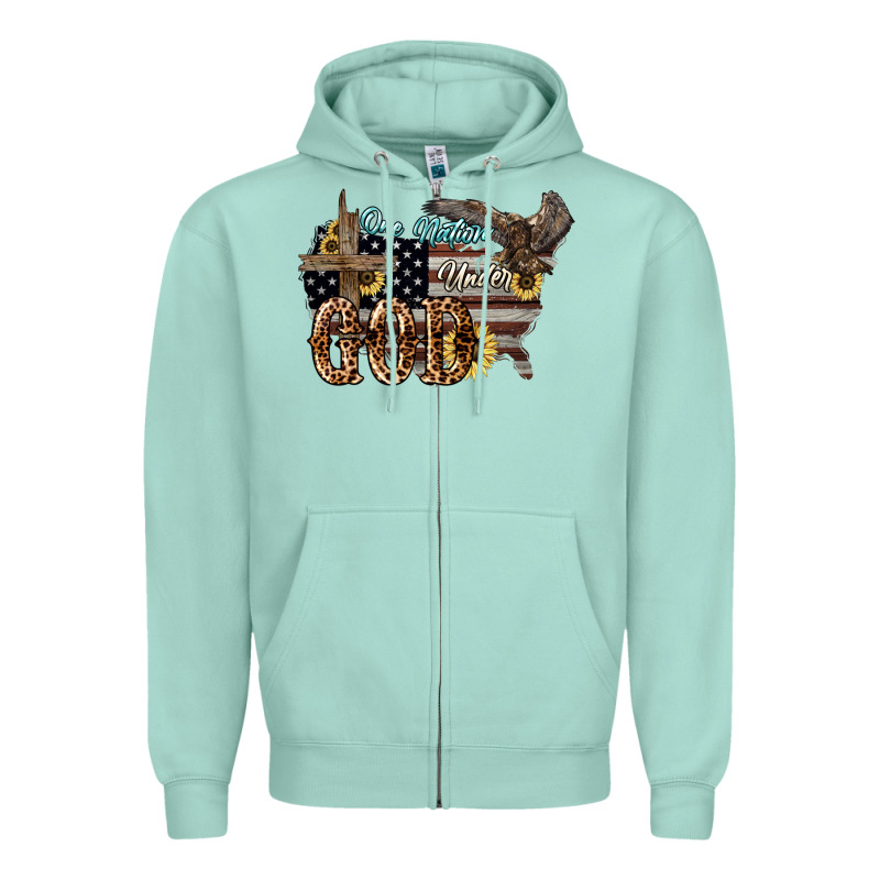 One Nation Under God 4th Of July Zipper Hoodie by HowdyJamesFarm | Teevron
