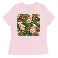 Bubblegum Pink Christmas tree cakes Ladies Tee - NancyCooperArtShop