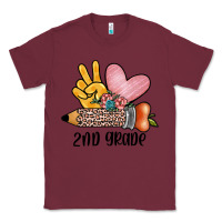 Burgundy peace love 2nd grade Classic Tee - JahusDesignShop