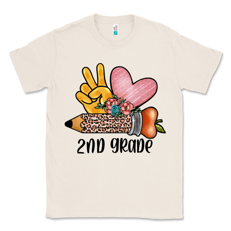 Peace Love 2nd Grade Classic Tee by JahusDesignShop | Teevron