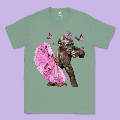 Baby Gorilla With Tutu Classic Tee Designed By Lillyallendesigns