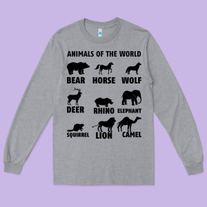 Animal Of The World Long Sleeve Tee Designed By Bettercallsaul