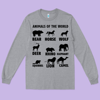 Animal Of The World Long Sleeve Tee Designed By Bettercallsaul